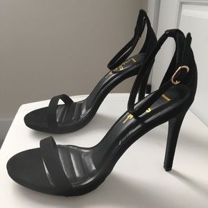 Suede Ankle Strap Heels